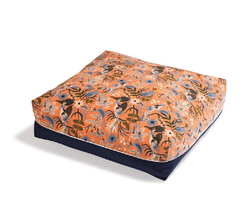 The Slumber Party - Pet Bed - Bird Print Peach