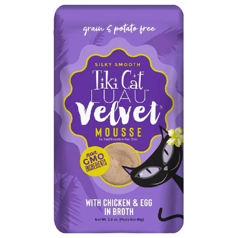 Tiki Cat Velvet Mousse  Chicken & Egg (2.8 oz x 12 pouches)