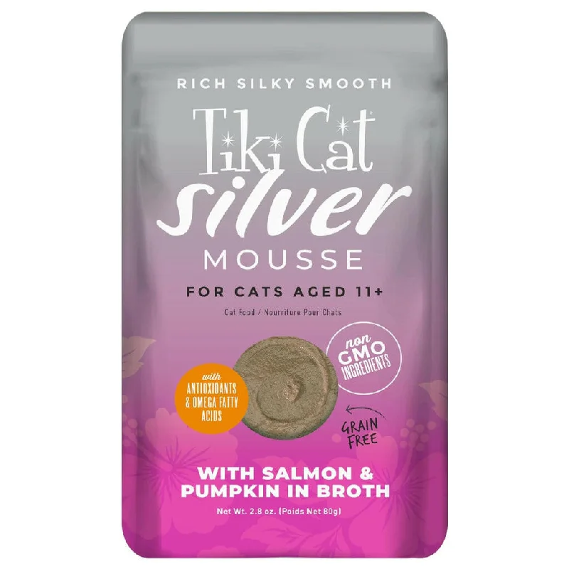 Tiki Cat Senior Salmon Velvet Mousse Grain-Free Wet Food For Senior Cats (2.8 oz x 12 pouches)