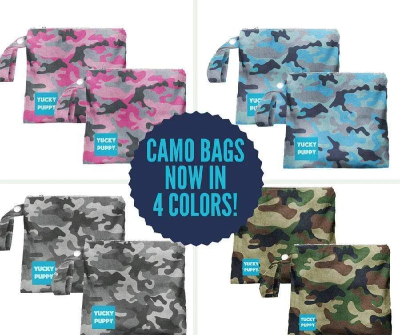 Camo Dog Poop Bag Holders - FOUR COLORS (Set of 2)