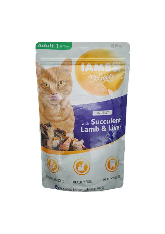 IAMS Delights Adult Succulent Lamb & Liver in Jelly 85G