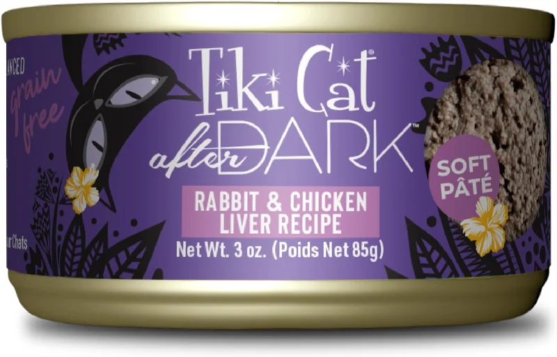 Tiki Cat After Dark Rabbit Pate Grain-Free Wet Food For Cats (3 oz x 12 cans)