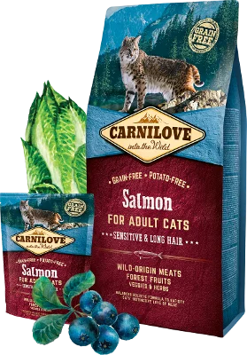 Carnilove Salmon for Adult Cats – Sensitive & Long Hair 2 kg