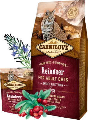 Carnilove Reindeer for Adult Cats – Energy & Outdoor 2 kg