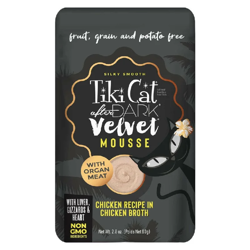 Tiki Cat After Dark Velvet Mousse Chicken Grain-Free Wet Food for Cats (2.8 oz x 12 pouches)