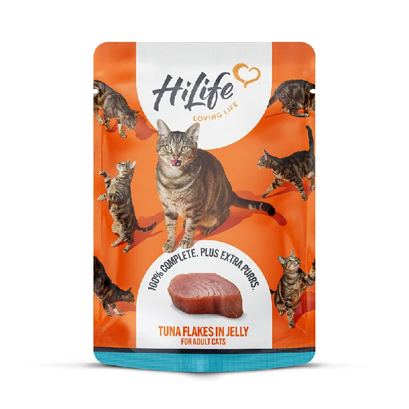 HiLife Adult Cat Tuna Flakes in Jelly 70g Pouches - 18 Pack