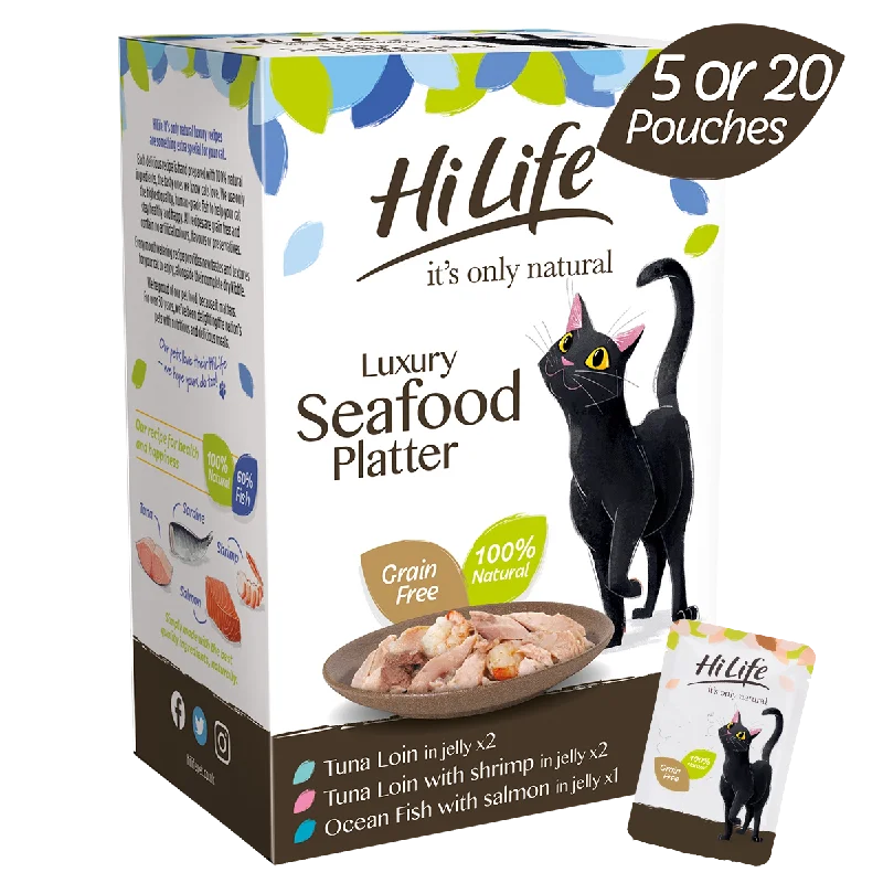 HiLife Adult Cat Seafood Recipes in 50g Jelly Pouches - 8 Pack