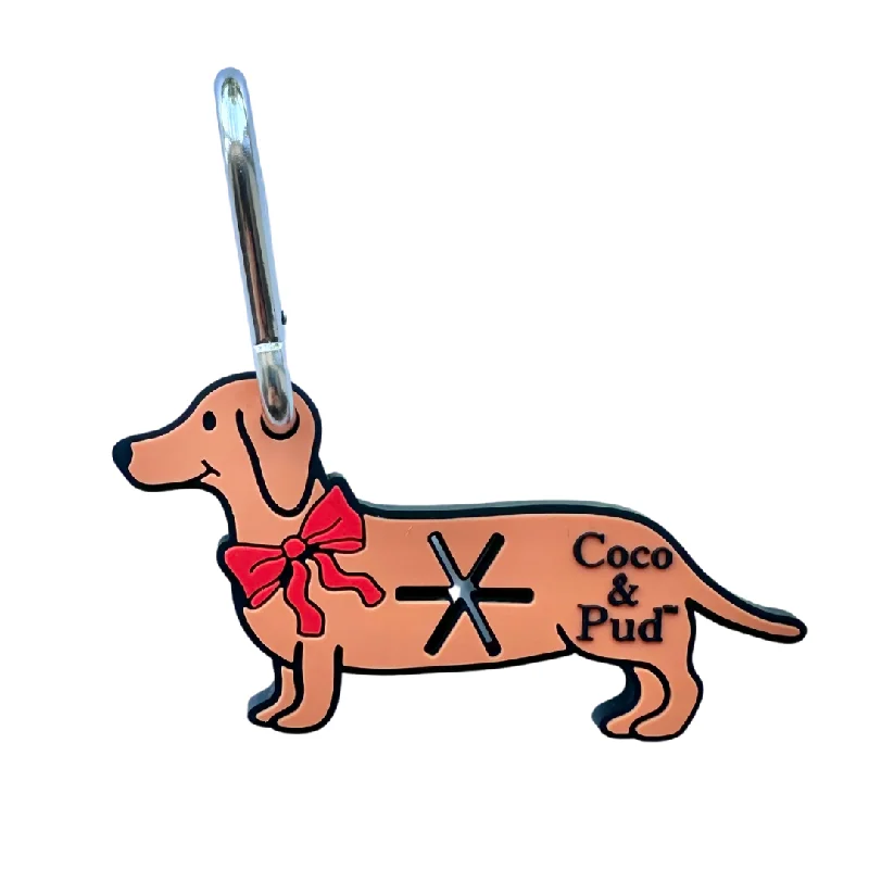 Poop Bag Carrier -  Dachshund with Red Bow