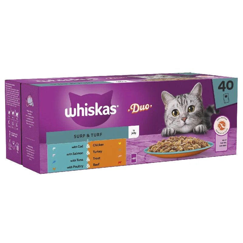 Whiskas 1+ Cat Pouches Duo Surf & Turf In Jelly