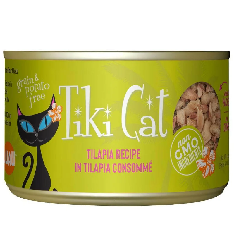 Tiki Cat Luau Tilapia in Tilapia Consomme Grain-Free Canned Food For Cats (6 oz x 8 cans)