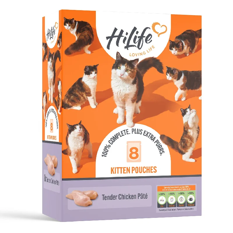 HiLife Kitten Tender Chicken Pâté 70g Pouches - 8 or 32 Pack