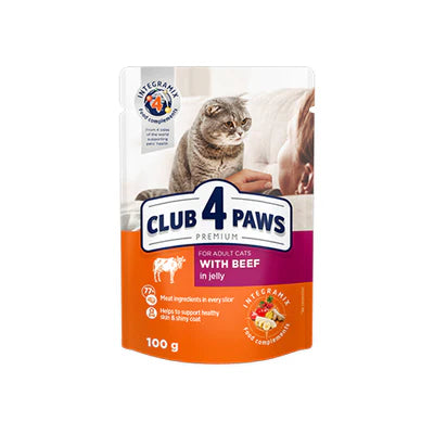 Club 4 Paws For Adults with Beef in Jelly - 100G