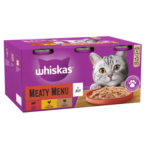 Whiskas 1+ Cat Tins Meaty Menu In Jelly