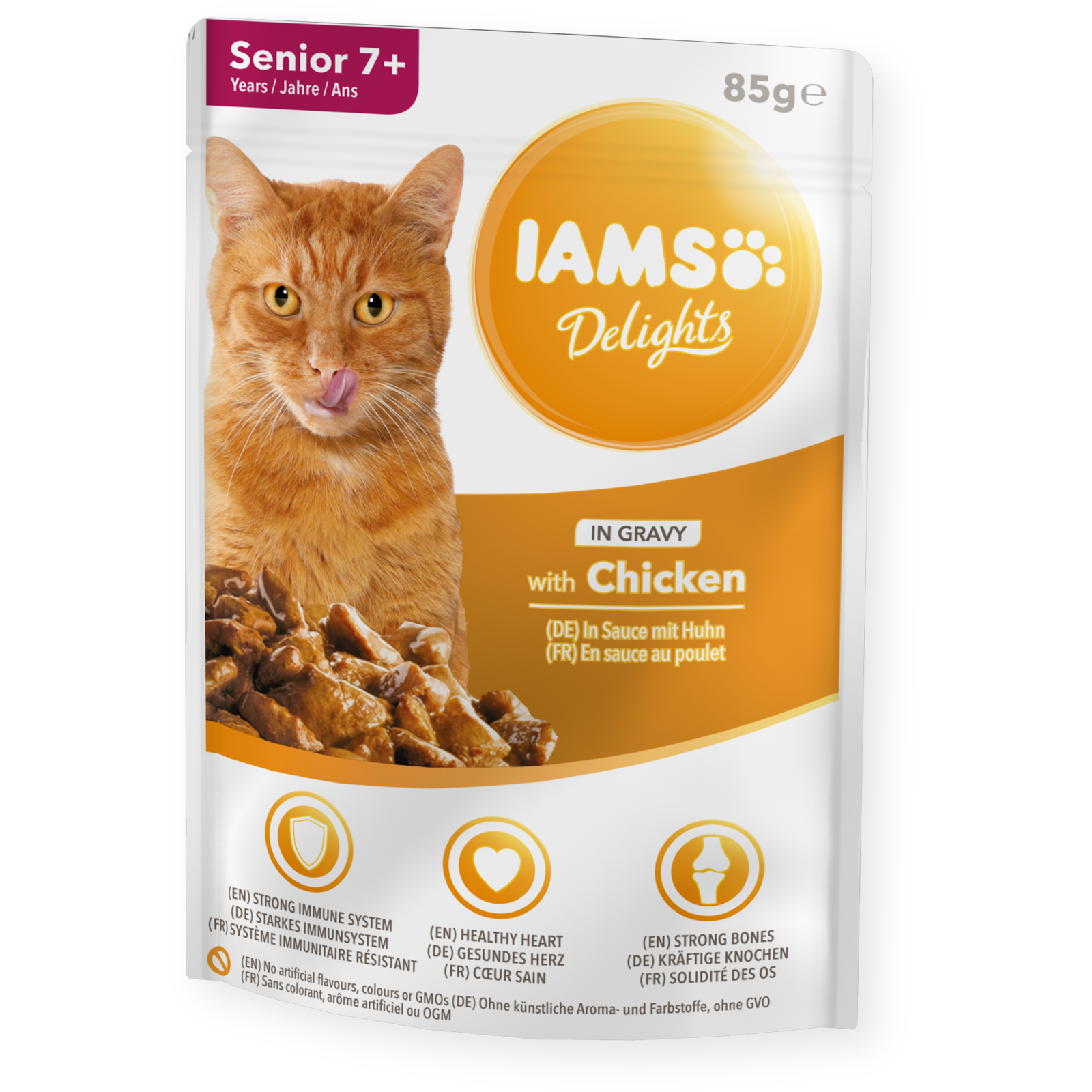 IAMS Delights Chicken in Gravy Senior 85G