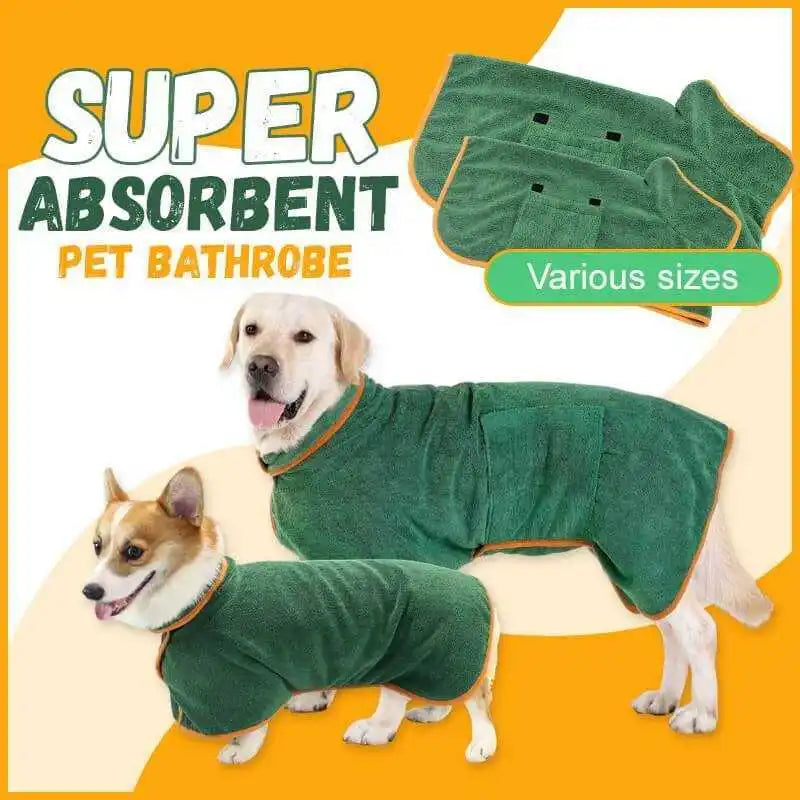 Microfibre quick drying Dog Bathrobe