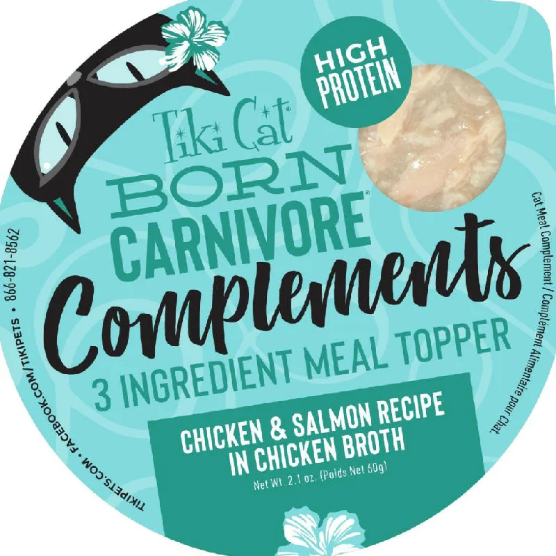 Tiki Cat Complements Chicken & Salmon Grain-Free Wet Food Topper For Cats (2.1 oz x 8 cups)