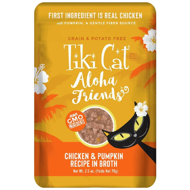 Tiki Cat Aloha Friends Chicken & Pumpkin Wet Food for Cats (2.5 oz x 12 pouches)