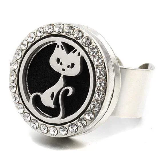 Cat Lover's Aromatherapy Ring - Adjustable for Most Sizes