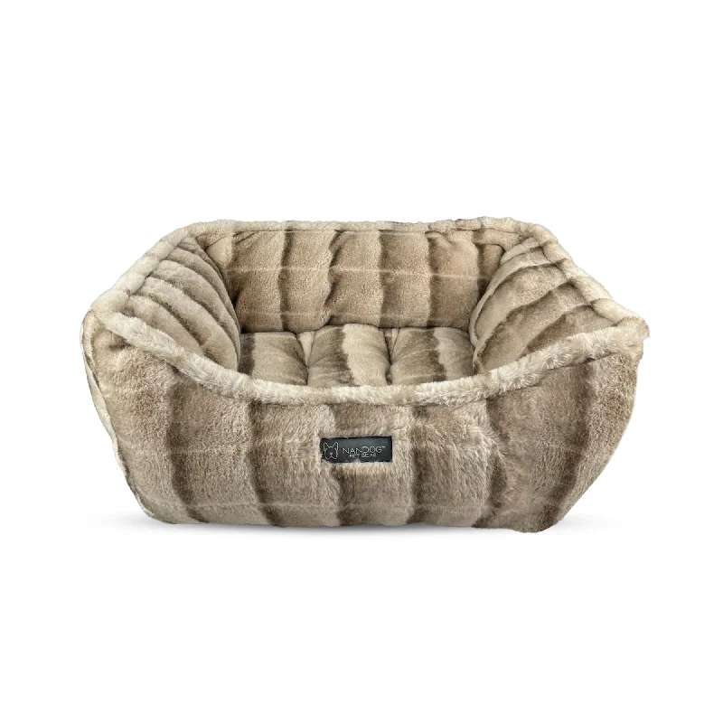 Super Cloud Reversible Dog & Cat Bed - Tan Chinchilla