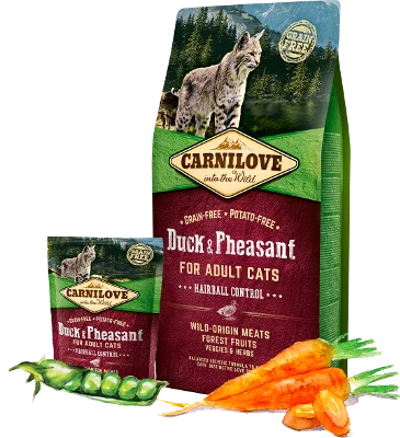 Carnilove Duck & Pheasant for Adult Cats – Hairball Control 2 kg