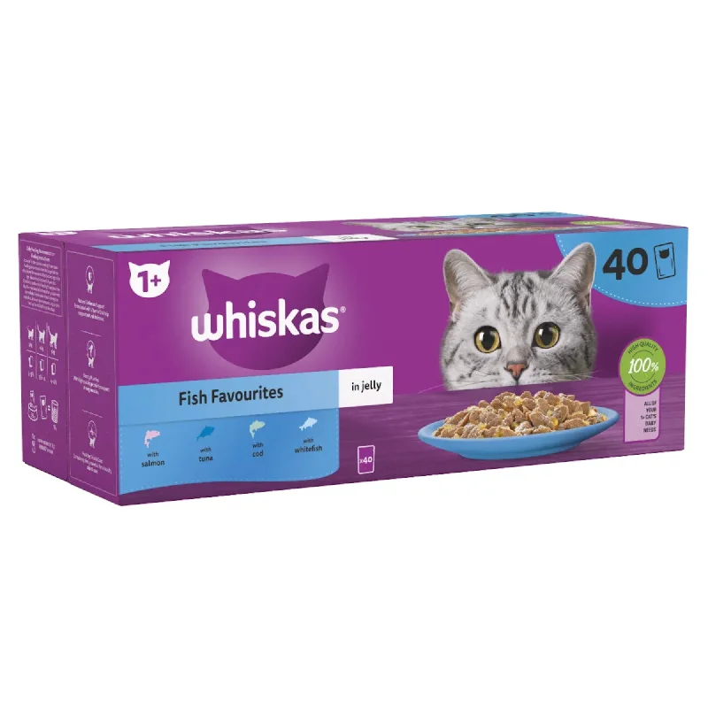 Whiskas 1+ Cat Pouches Fish Favourites In Jelly