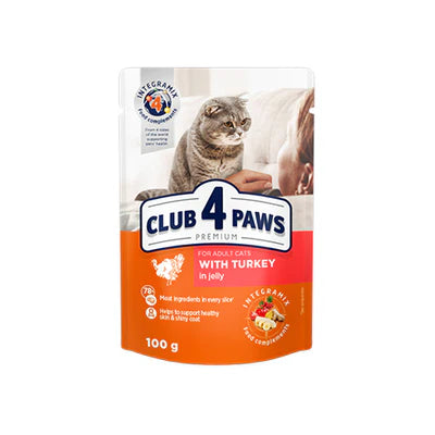 Club 4 Paws For Adults with TURKEY in Jelly - 100G