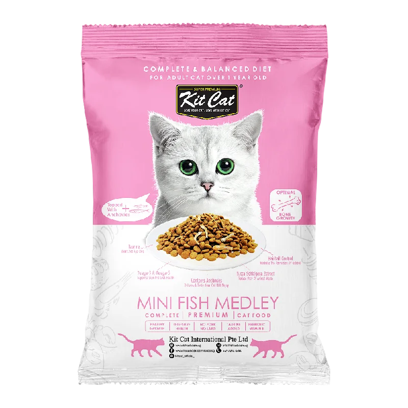 Kit Cat Premium Cat Dry Food -  Mini Fish Medley (Sample)