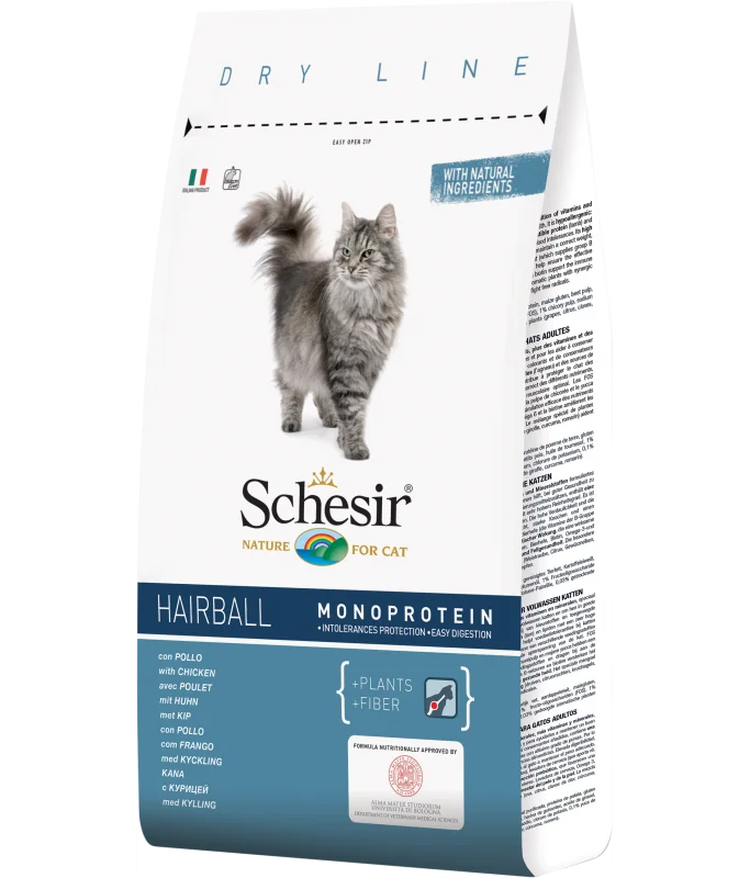 Schesir Cat Dry Food Hairball with Chicken - 1.5kg