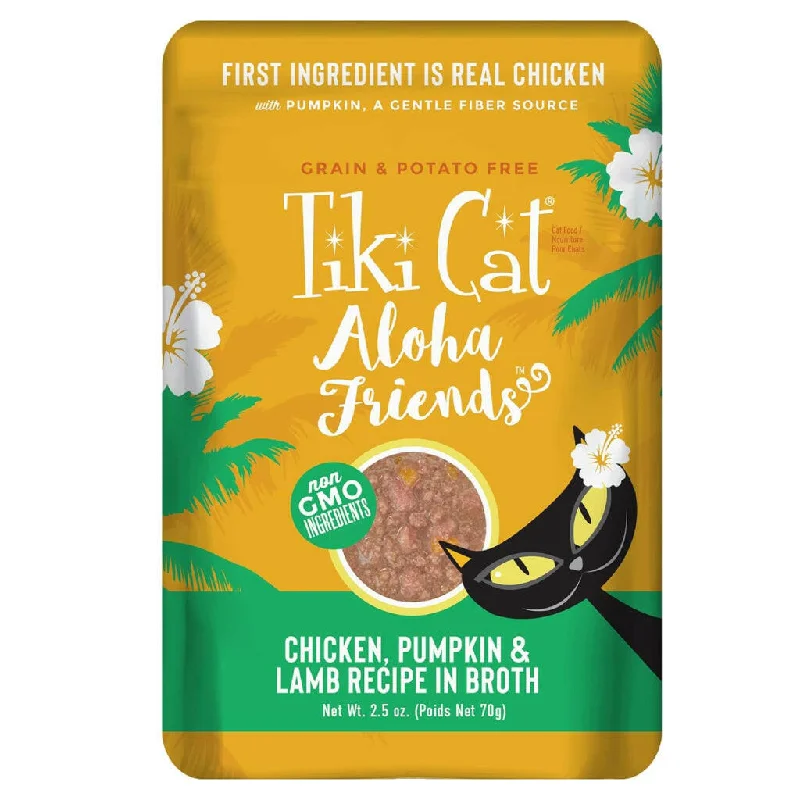 Tiki Cat Aloha Friends Chicken, Pumpkin, & Lamb in Broth Wet Food For Cats (2.5 oz x 12 pouches)