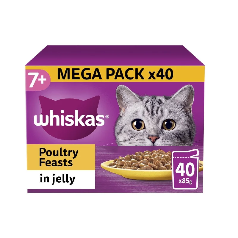 Whiskas Pouch 7+ Poultry Feasts In Jelly 40x85g