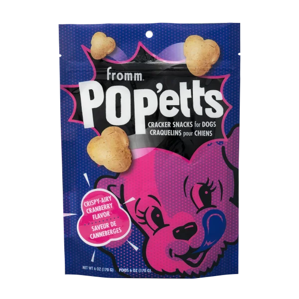 Fromm Dog Pop'etts Crispy Airy Cranberry Cracker Snacks 6 oz