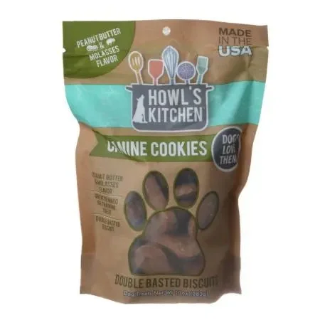 Howl's Kitchen Canine Cookies Double Basted Biscuits - Peanut Butter & Molasses Flavor