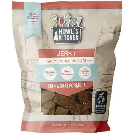 Howls Kitchen Salmon Jerky Cuts Skin and Coat Formula