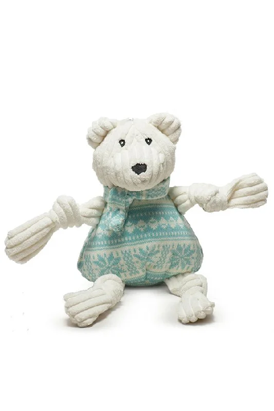 Hugglehounds Holiday Tundra Polar Bear Knottie Dog Toy