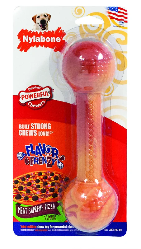 Nylabone Flavor Frenzy Dura Chew Bumpy Bone Meat Lovers Pizza Flavor Wolf Size