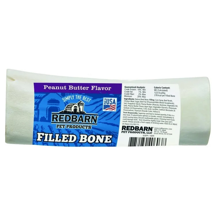 REDBARN Large Filled Bone-Peanut Butter