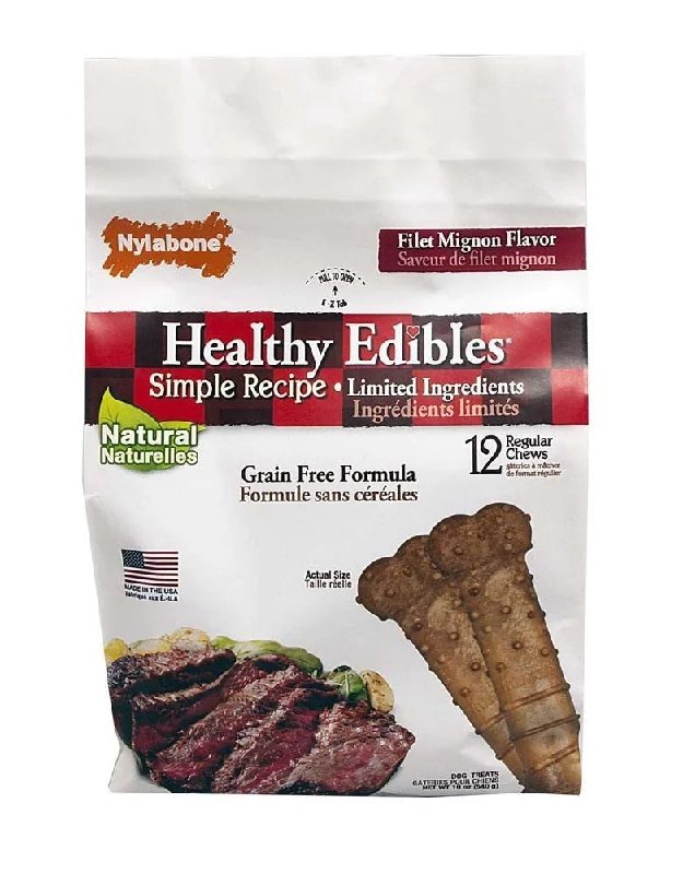 Regular Filet Mignon Nylabone Healthy Edibles 12 Count Pouch