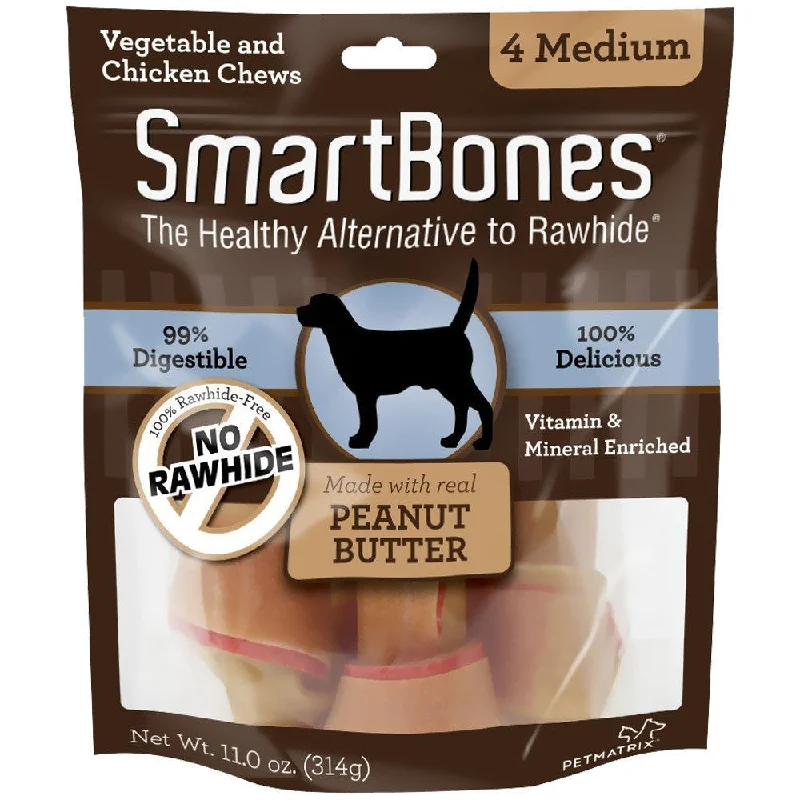 SmartBones Peanut Butter Dog Chew Medium 4pk