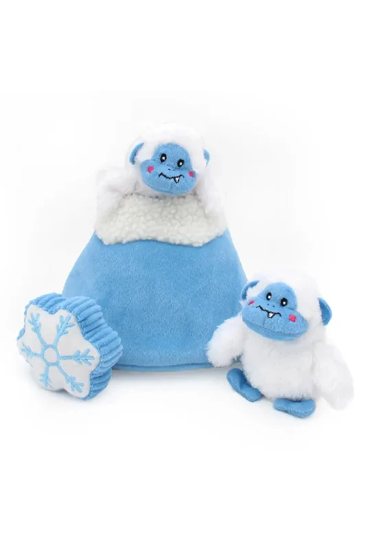 Zippy Paws Holiday Yeti Mountain Burrow Dog Toy