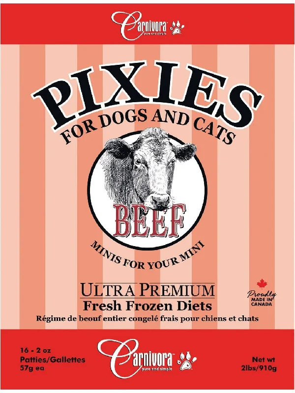 Carnivora - Pixies Mini Beef Diet 2oz (56.7g) Patties - 2lb Bag