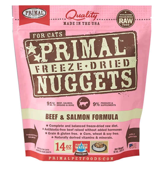 Primal Freeze-Dried Raw Cat Food Beef & Salmon Formula