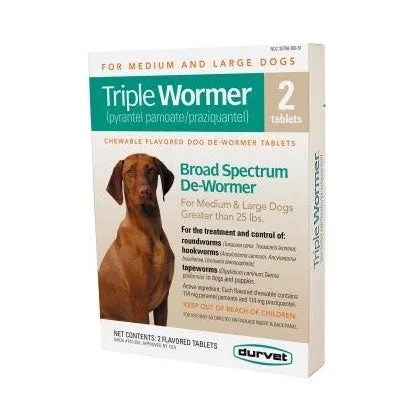 Durvet Triple Wormer for Medium and Large Dogs 2 ct.