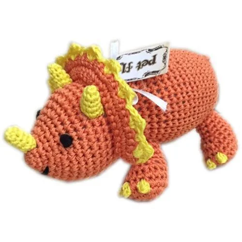 Bop The Triceratops Organic Cotton Dog Toy