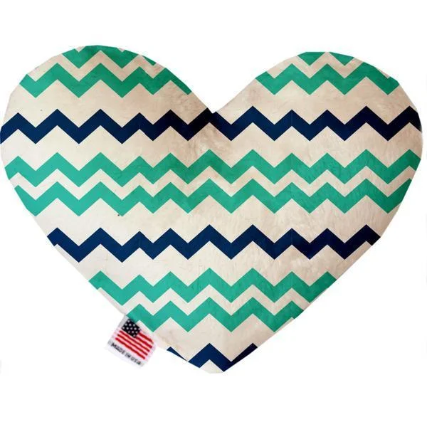 Heart Dog Toy Aquatic Chevron