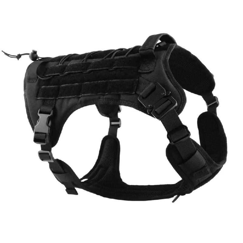 Hank No Pull Strong Front Metal Buckle Harness for Dogs (Military Black)