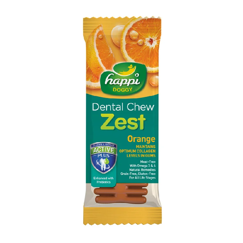 Happi Skippi Dental Chew Zest Orange Dog Treat (4 inch)