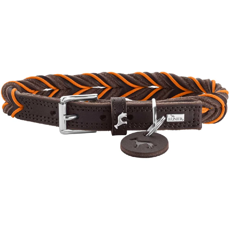 Hunter Solid Education Cord Collar for Dogs (Dark Brown)