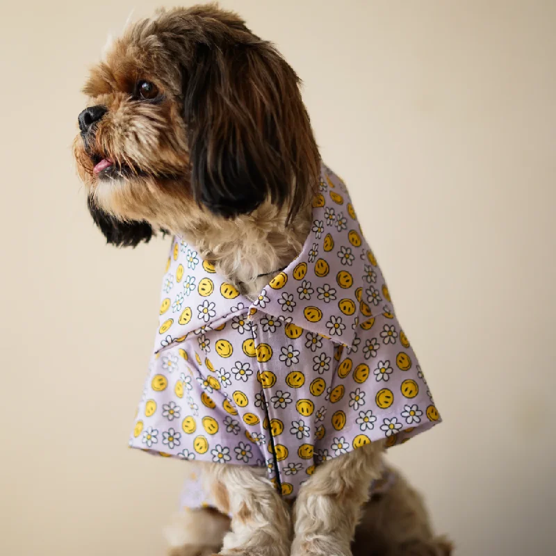 Pawgypets Smiley O Clock Shirt for Dogs (Lavender)