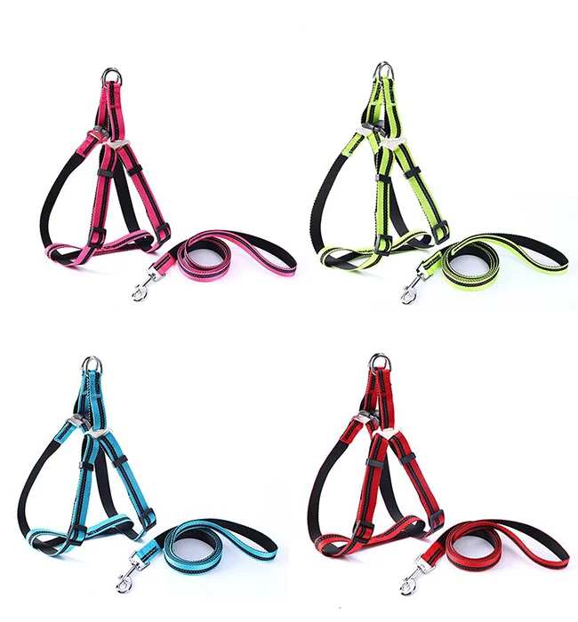 Pet leash reflective wire flat belt