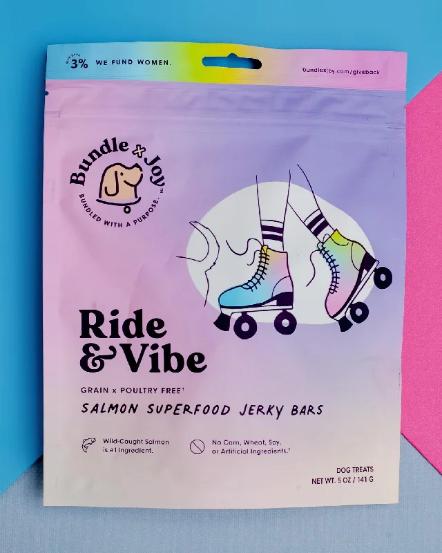 Ride & Vibe Salmon Superfood Jerky Dog Treats (Made in the USA)